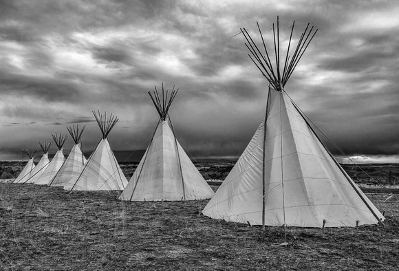 Teepees on the Rims b&w
