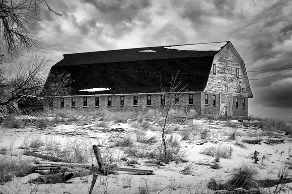 Large Old Barn-Billings MT-2-18-2023 BW
