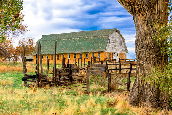Wooden Barn and Landscape-Billings, MT-10-14-2016
