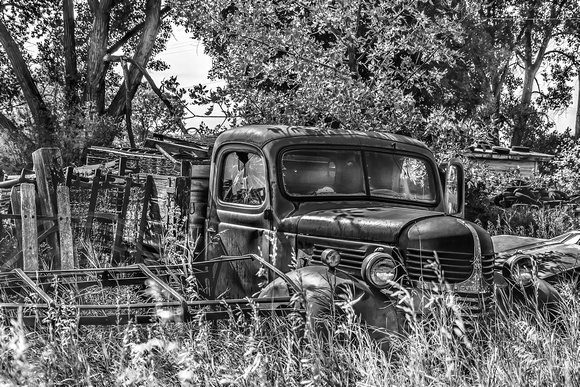 Abandoned Dodge Truck-Shawmut MT-9-17-2014-bw