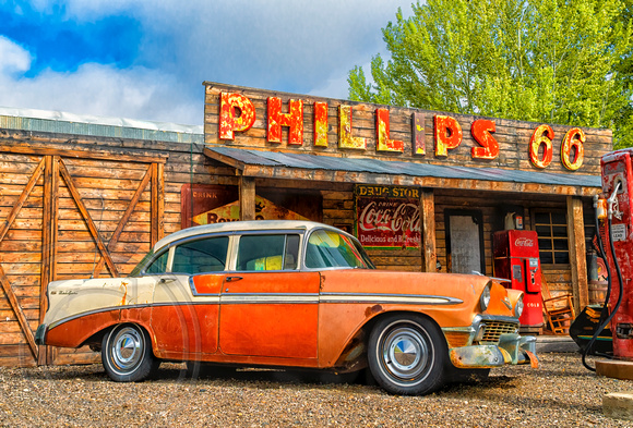 Phillips 66 w- 1956 chevy Bel Air