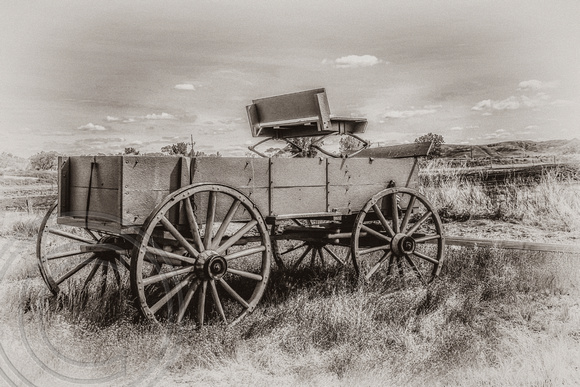Vintage wooden wagon Miles City