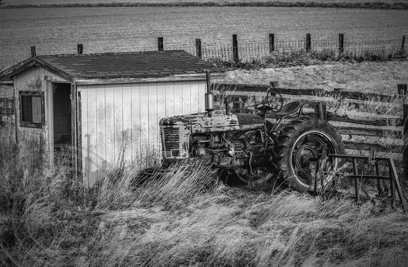 Tractor and shed