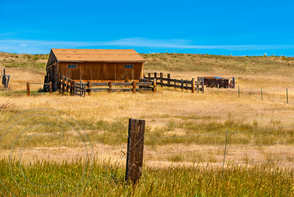 Barn and fence landscape