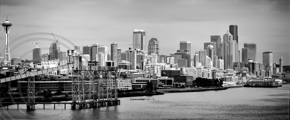 Seattle Skyline B&W