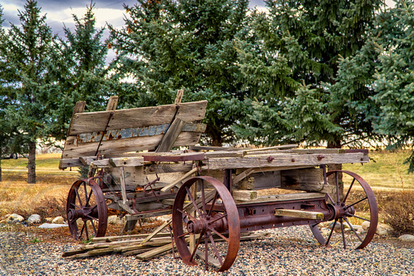 Wooden Wagon Iron Wheels