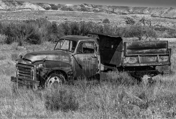 vintage GMC Dump Truck - B&W