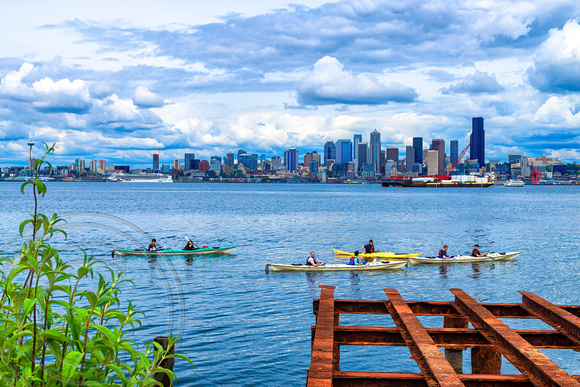 Seattle Skyline and Kayak