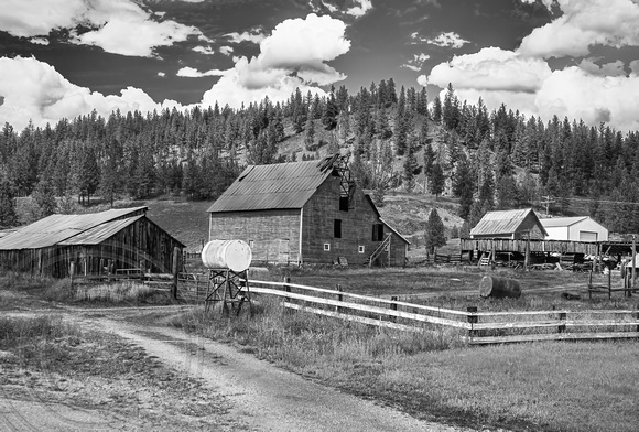 Rural Farm-Montana B&W-