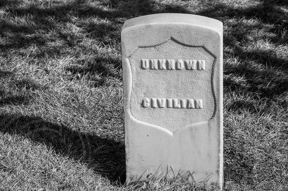 Grave Marker- Little Big Horn National Cemetery-2-26-2010-bw