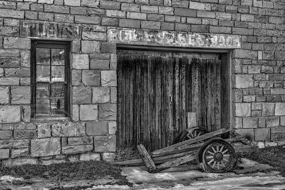 door way with old cart