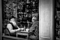 Bearded man in coffee shop