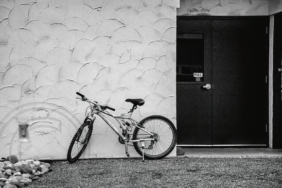 Bike against the wall airport business park
